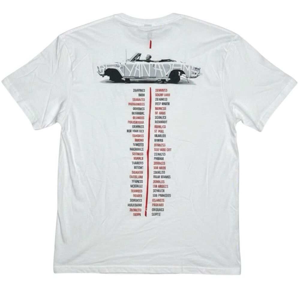 Bryan Adams T-Shirt Unisex Large White So Happy It Hurts USA Tour Concert NEW